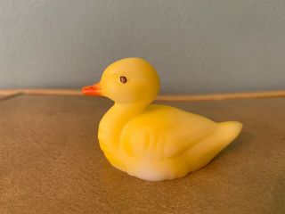 Fenton Yellow Painted Miniature Mini Duck Duckling Signed