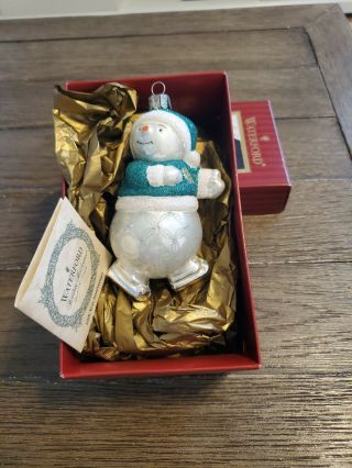 Waterford Holiday Heirlooms " Snow Lad " Skater Snowman Christmas Ornament 1