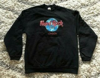 Hard Rock Cafe London Sweatshirt Black Xl Long Sleeves Crewneck