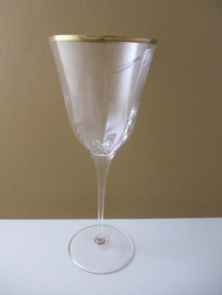 Vietri Optical Clear - Water Goblet 9 1/2 " (gold Trim) - 0113g