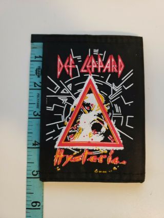 Nos Vtg 80s Def Leppard Hysteria Black Nylon Bi - Fold Wallet Heavy Metal Carnival