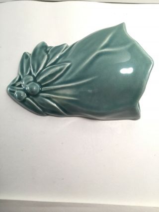 Vintage McCoy Pottery Wall Pocket Berries And Leaves Green Satin Glaze 2