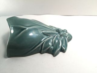 Vintage McCoy Pottery Wall Pocket Berries And Leaves Green Satin Glaze 4
