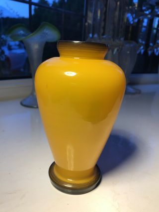 Bohemian Czech Loetz Orange Tango Art Glass Vase With Hand Painted Lady 2