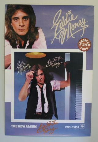 Eddie Money Life For The Taking European Tour Concert Poster 1979