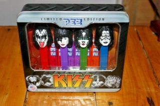 Kiss Limited Edition Pez Candy Dispenser Set Collector Tin Stored 2012