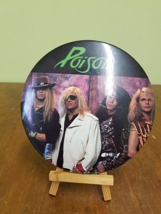 Poison Glam Band 1990 Button - Up 6 " Photo Pin With Stand