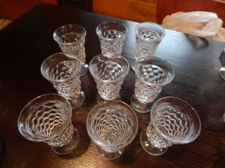 Vntg Set Of 9 Fostoria American Footed Juice Glasses Thanksgiving Christmas