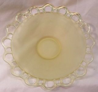 Westmoreland Depression Glass Yellow Satin Doric Pattern Open Lace Console Bowl