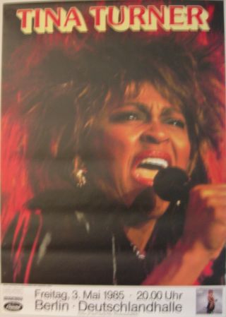 Tina Turner Concert Tour Poster 1985 Private Dancer