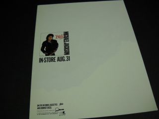 Michael Jackson Rarely Seen Promo Pre - Release 1987 Poster For Bad