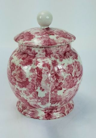 Arthur Wood Made in England Pink Floral Ceramic Porcelain Teapot 3