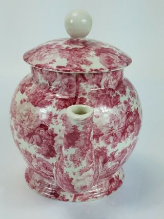Arthur Wood Made in England Pink Floral Ceramic Porcelain Teapot 4