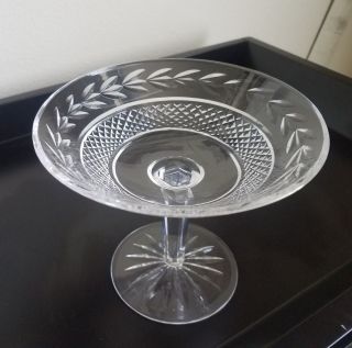 Waterford Crystal Glandore Pattern Footed Compote Bowl Candy Dish Signed