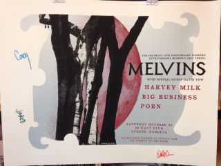 Melvins Concert Poster By Bjorn David Yow Harvey Milk Signed By The Band