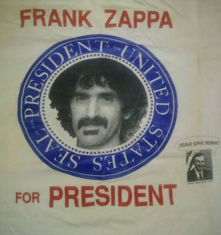 Vintage Frank Zappa For President Xl White Tshirt Crank Some Frank Bush Era