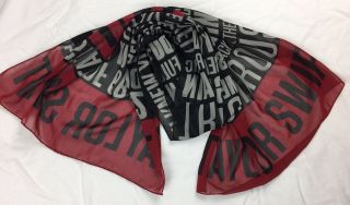 Taylor Swift Red Tour Scarf Red Black & White 17” X 68”