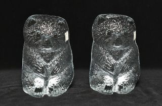 Retro Blenko Mcm Art Glass Clear Bear Bookend Gummie Bear Item 836 Ex.  Cond.