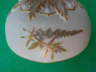 c.  1890 Royal Worcester Floral Covered Cheese Dish Bowl with Drainer 1393 4