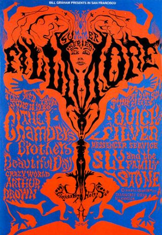 Sly And The Family Stone,  Chambers Brothers 1968 Fillmore Concert Poster