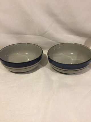(3) Mariner By Otagiri Hand Crafted Cereal Bowls 6 " - Japan Stoneware