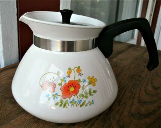 Corelle Corning Ware Wildflower Teapot Tea Pot Kettle 6 Cup P - 104 Vintage