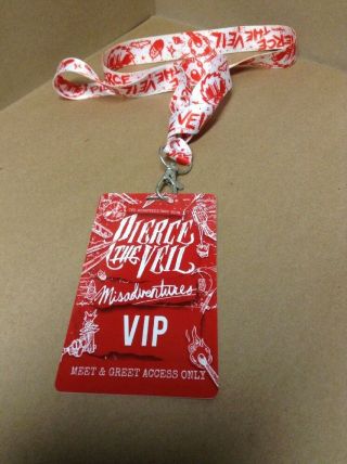 Pierce The Veil Misadventures Tour Vip Meet An Greet Pass W/ Lanyard