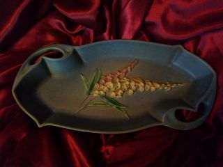 Vintage Roseville Art Pottery Blue Pink & Green Foxglove Tray Exc