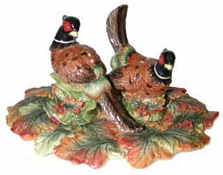 Spode Harvest Pheasant Salt and Pepper Shaker Set with Tray - 3