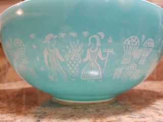Vintage PYREX Glass Cinderella AMISH BUTTERPRINT 444 Handles 4 Qt Mixing Bowl 4