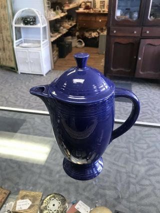 Vintage Homer Laughlin Fiesta Cobalt Coffee Pot Made In Usa