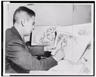 Dr Seuss At Work On A Drawing Of The Grinch 8x10 Photo Print 3583 - Far