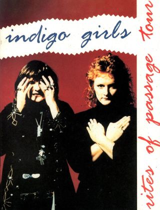 Indigo Girls 1992 Rites Of Passage Tour Concert Progam Book Booklet / Nmt 2