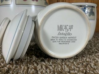 Vintage Mikasa Garden Harvest Intaglio Flour/Cookie Canister Jars - Set of 3 4