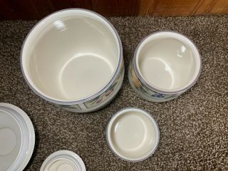Vintage Mikasa Garden Harvest Intaglio Flour/Cookie Canister Jars - Set of 3 5