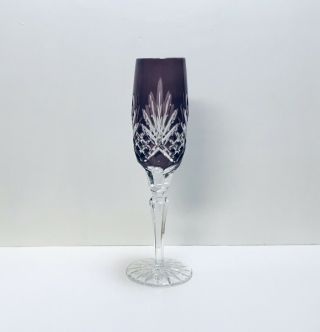 1 Ajka Odessa (carolyne) Amethyst Purple Cut To Clear Crystal Champagne Flute