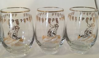 Vintage LIBBEY Cocktail Drink GLASSES Gold Fairy Nymph SET OF FIVE Bar Retro 4