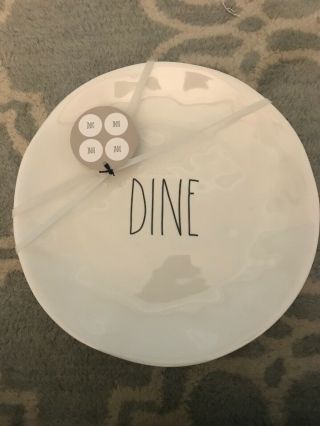 Rae Dunn Melamine Set Of 4 Dine 10 Inch Large Round Dinner Plates With Tag