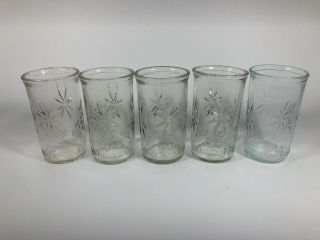 5 Vintage Ball 50th Anniversary Star Burst 4 Oz Glass Jelly Jars Juice Glasses