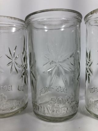 5 Vintage BALL 50th Anniversary Star Burst 4 Oz Glass Jelly Jars Juice Glasses 2