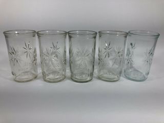 5 Vintage BALL 50th Anniversary Star Burst 4 Oz Glass Jelly Jars Juice Glasses 3