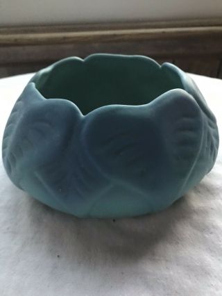 Van Briggle Flowered Ming Blue Pottery Planter Vase 2