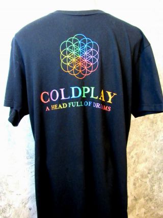 Coldplay A Head Full Of Dreams 2017 Concert Tour T - Shirt Size L Black