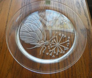 1969 Lalique Crystal Annual Plate Papillon And Signatures