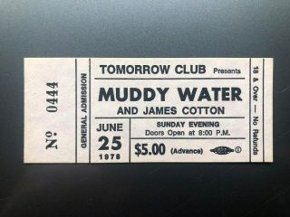 Muddy Waters / James Cotton Concert Ticket Stub June 25,  1978 Youngstown Ohio
