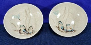 2 Vtg 1950s/60s Red Wing Bob White Casual Birds 6 1/2 " Coupe/cereal Bowls