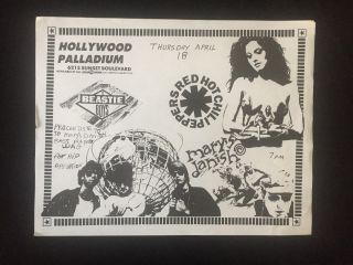 Beastie Boys & Red Hot Chili Peppers Concert Flyer Palladium April 18 1991 Magic