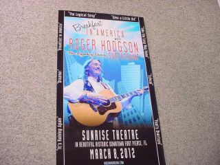 2012 Supertramp Roger Hodgson Fort Pierce Florida Sunrise Theatre Poster 34x19