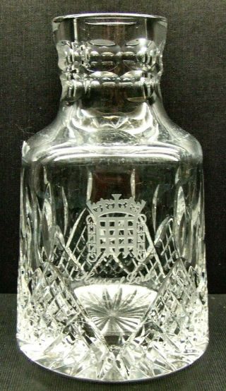 A Stuart Crystal Hamilton Water Carafe / Decanter - Etched House Of Lords Logo