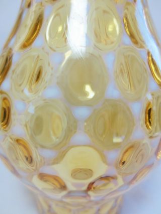Antique Fostoria Honeysuckle Amber Opalescent Coin Dot - Hurricane Lamp Shade